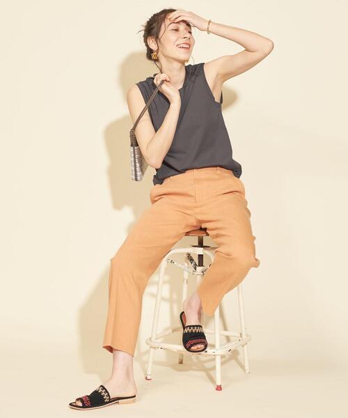 BEAUTY&YOUTH UNITED ARROWS（ビューティーアンドユースユナイテッドアローズ）の「BY∴ クリアハイゲージコットンノースリーブカットソー ◆（Tシャツ/カットソー・レディース・ホワイト/ベージュ/ライム/ダークグレー/ダークブラウン/ワインレッド/ブラック・FREE）」の20枚目の写真