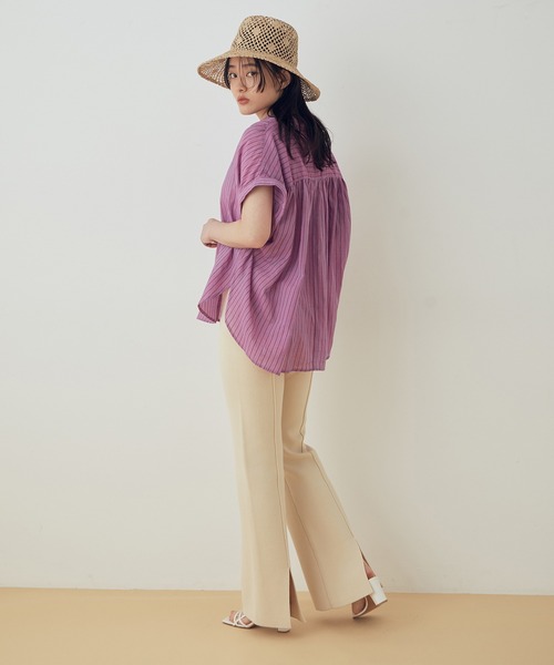 ADAM ET ROPE'(アダムエロペ)の「【KHADI(カディ)】インドコットンフレンチシャツ(シャツ/ブラウス・レディース・ピンク/ミント/ホワイト系その他・FREE)」の5枚目の写真