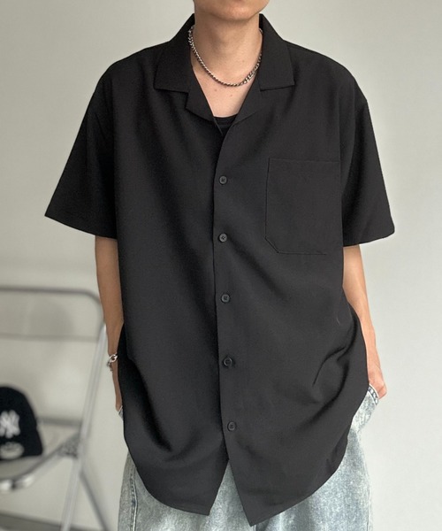 CREARE -LINO-(クレアーレリノ)の「ビックシルエット オープンカラーシャツ<ユニセックス>(シャツ/ブラウス・メンズ・ブラック/サックスブルー/グリーン/モカ/ベージュ/ホワイト/ブラック系その他/グレー・M/L/LARGE/MEDIUM)」の4枚目の写真