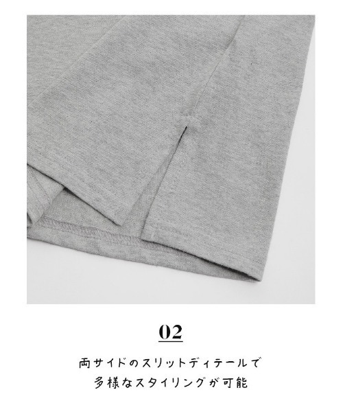 HOTPING（ホッピン）の「HOTPING オーバーフィットスリットTシャツ（Tシャツ/カットソー・レディース・ホワイト/ブラック/オートミール・FREE）」の10枚目の写真