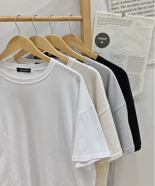 HOTPING（ホッピン）の「HOTPING オーバーフィットスリットTシャツ（Tシャツ/カットソー・レディース・ホワイト/ブラック/オートミール・FREE）」の6枚目の写真