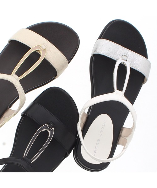 JELLY BEANS（ジェリービーンズ）の「オーバルパーツフラットサンダル(214-30201)JELLY BEANS(ジェリービーンズ)（サンダル・レディース・ホワイト/ブラック/プラチナム・LL/S/M/L）」の14枚目の写真