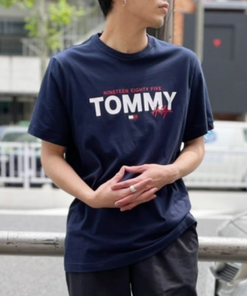 セール Tommy Hilfiger トミー ヒルフィガー ロゴ プリント クルーネック 半袖 Tシャツ メンズ Tシャツ カットソー Tommy Hilfiger トミーヒルフィガー のファッション通販 Zozotown