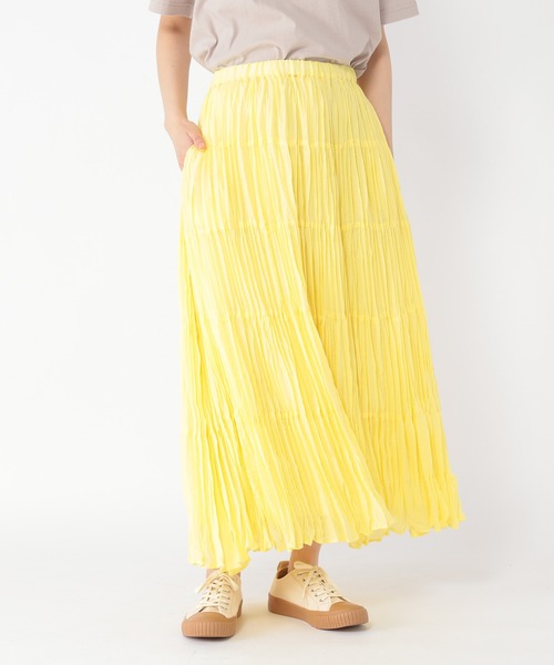 studio CLIP（スタディオクリップ）の「ティアードプリースカート（スカート・レディース・ホワイト/グリーン/イエロー・MEDIUM/LARGE）」の10枚目の写真
