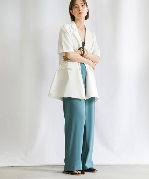 select MOCA(セレクトモカ)の「2021 SS カシュクールテーラードジャケット(テーラードジャケット・レディース・ホワイト/ブラック/ダークラベンダー・FREE)」の5枚目の写真