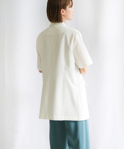 select MOCA(セレクトモカ)の「2021 SS カシュクールテーラードジャケット(テーラードジャケット・レディース・ホワイト/ブラック/ダークラベンダー・FREE)」の8枚目の写真