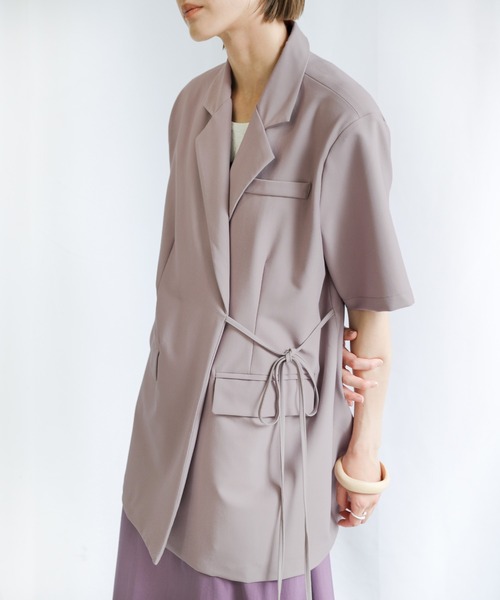 select MOCA(セレクトモカ)の「2021 SS カシュクールテーラードジャケット(テーラードジャケット・レディース・ホワイト/ブラック/ダークラベンダー・FREE)」の12枚目の写真