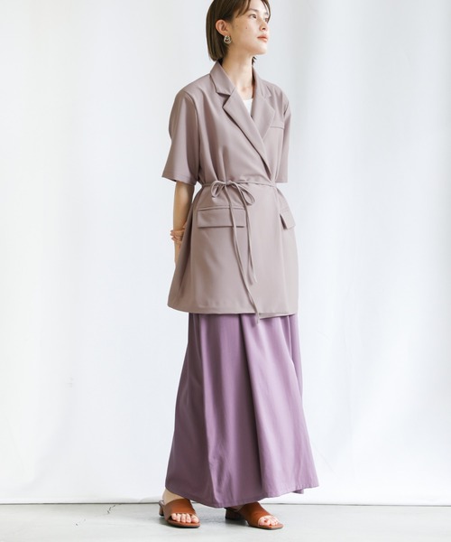 select MOCA(セレクトモカ)の「2021 SS カシュクールテーラードジャケット(テーラードジャケット・レディース・ホワイト/ブラック/ダークラベンダー・FREE)」の10枚目の写真