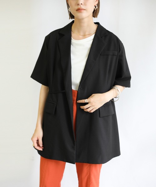 select MOCA(セレクトモカ)の「2021 SS カシュクールテーラードジャケット(テーラードジャケット・レディース・ホワイト/ブラック/ダークラベンダー・FREE)」の16枚目の写真