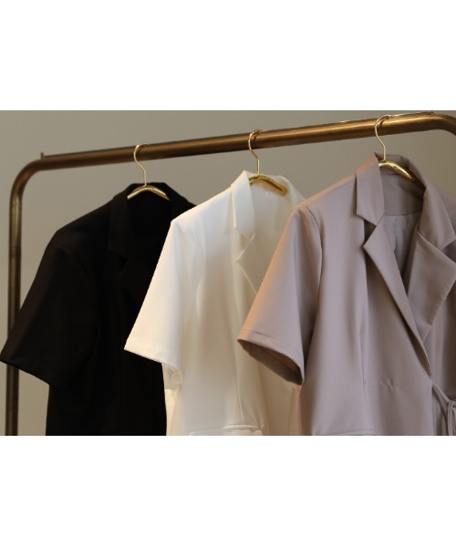 select MOCA(セレクトモカ)の「2021 SS カシュクールテーラードジャケット(テーラードジャケット・レディース・ホワイト/ブラック/ダークラベンダー・FREE)」の20枚目の写真