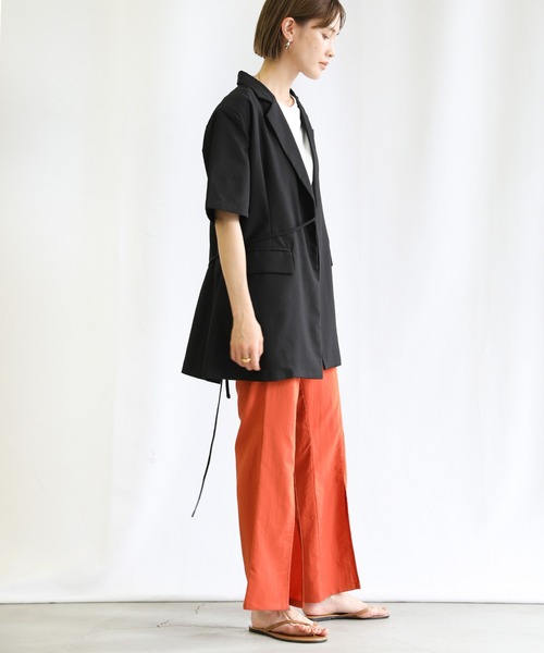 select MOCA(セレクトモカ)の「2021 SS カシュクールテーラードジャケット(テーラードジャケット・レディース・ホワイト/ブラック/ダークラベンダー・FREE)」の15枚目の写真