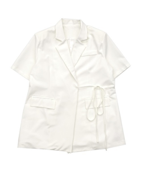 select MOCA(セレクトモカ)の「2021 SS カシュクールテーラードジャケット(テーラードジャケット・レディース・ホワイト/ブラック/ダークラベンダー・FREE)」の21枚目の写真