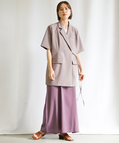 select MOCA(セレクトモカ)の「2021 SS カシュクールテーラードジャケット(テーラードジャケット・レディース・ホワイト/ブラック/ダークラベンダー・FREE)」の9枚目の写真