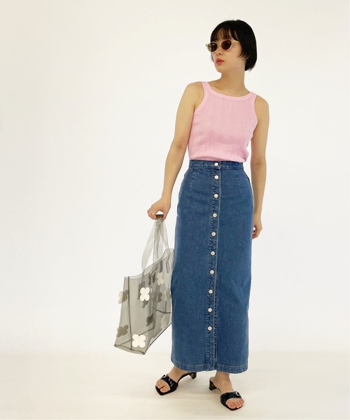 希少 90s フランス製 アニエスベー フロントボタンデニムスカート 36 agnes b. - 希少 90s フランス製 アニエスベー フロントボタン