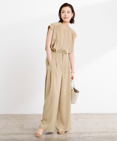 UR'S(ユアーズ)の「サテンワイドパンツ(その他パンツ・レディース・ライトベージュ/ベージュ/ブルー/ブラック・PS(XS-S)/M/L)」の7枚目の写真