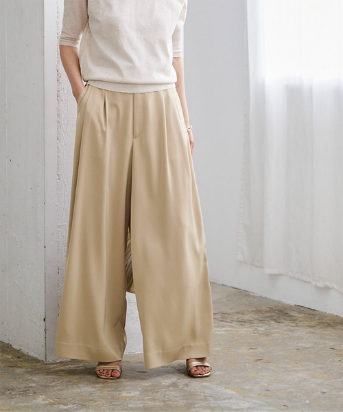 UR'S(ユアーズ)の「サテンワイドパンツ(その他パンツ・レディース・ライトベージュ/ベージュ/ブルー/ブラック・PS(XS-S)/M/L)」の12枚目の写真