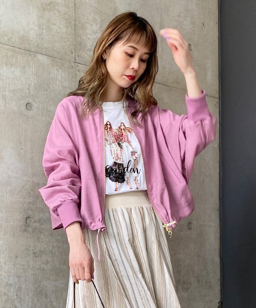 Desert　Rose（デザートローズ）の「【DOS DIOSAS/ドスディオサス】バックフリルジャケット（ブルゾン・レディース・ホワイト/ブラック/ピンク/ミント/マスタード/ベージュ・FREE）」の6枚目の写真