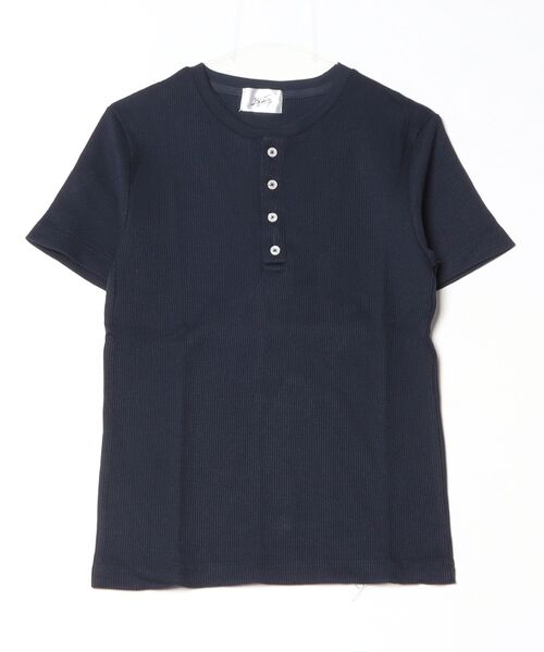 Bling Leads(ブリングリーズ)の「21/- サーマル ヘンリーネック 半袖 Tシャツ(Tシャツ/カットソー・メンズ・サックスブルー/ネイビー/ホワイト/カーキ/ライトピンク/グレー/ブラック・L/XL/M)」の5枚目の写真