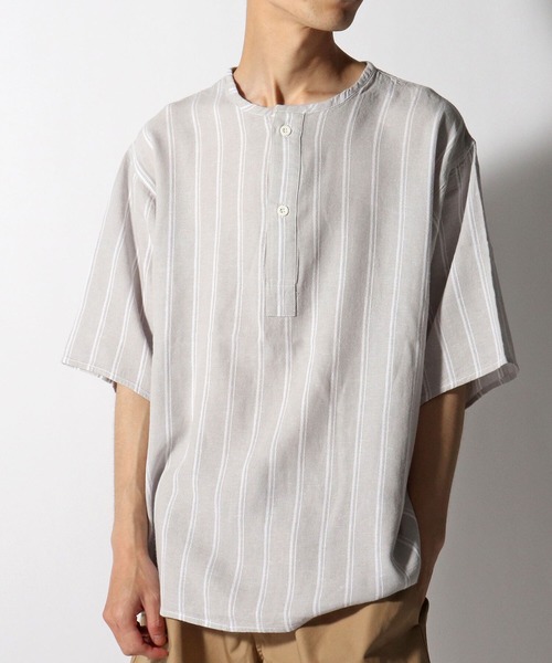 GLOSTER（グロスター）の「ミリタリースリーピングシャツ ヘンリーネックTシャツ（Tシャツ/カットソー・メンズ・ブラック系その他3/キナリ/イエロー系その他3・MEDIUM/LARGE）」の13枚目の写真