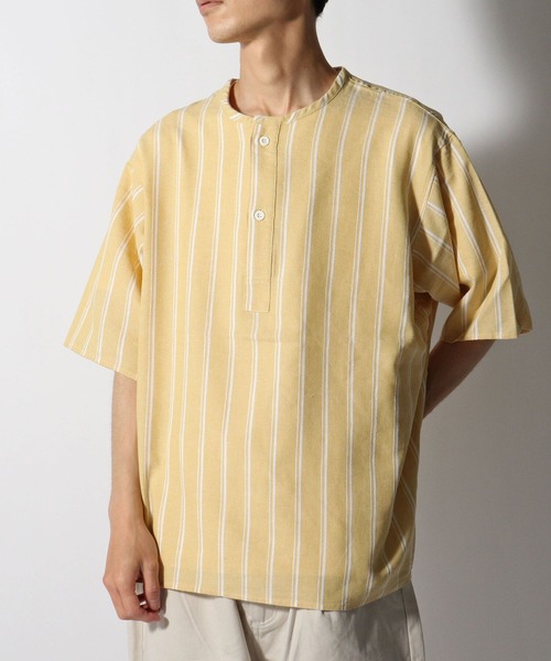 GLOSTER（グロスター）の「ミリタリースリーピングシャツ ヘンリーネックTシャツ（Tシャツ/カットソー・メンズ・ブラック系その他3/キナリ/イエロー系その他3・MEDIUM/LARGE）」の15枚目の写真