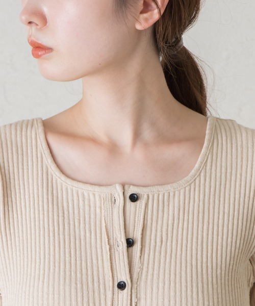 Kastane（カスタネ）の「スラブテレコメロウワンピース（ワンピース・レディース・アイボリー/オレンジ/スカイブルー・1/2）」の16枚目の写真