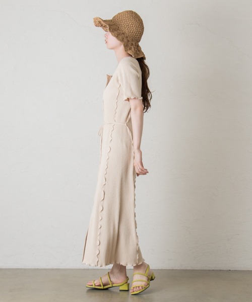 Kastane（カスタネ）の「スラブテレコメロウワンピース（ワンピース・レディース・アイボリー/オレンジ/スカイブルー・1/2）」の21枚目の写真