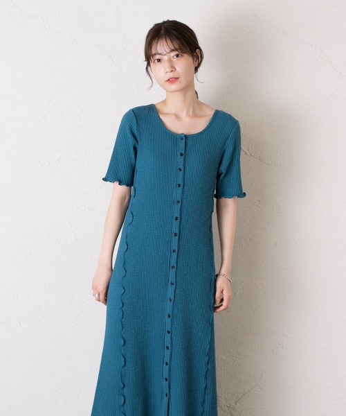 Kastane（カスタネ）の「スラブテレコメロウワンピース（ワンピース・レディース・アイボリー/オレンジ/スカイブルー・1/2）」の17枚目の写真