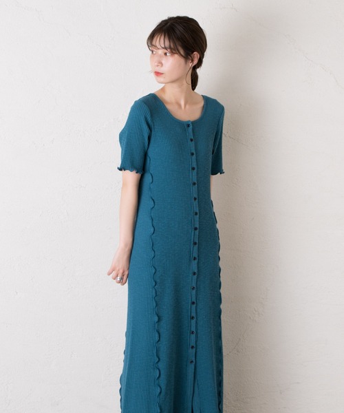 Kastane（カスタネ）の「スラブテレコメロウワンピース（ワンピース・レディース・アイボリー/オレンジ/スカイブルー・1/2）」の20枚目の写真