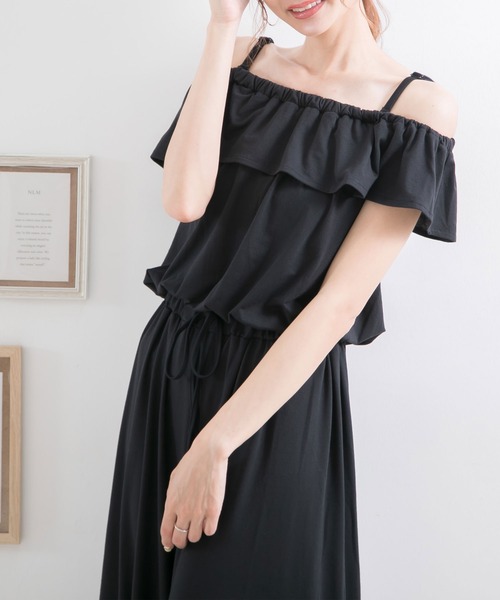 Newlyme（ニューリーミー）の「オフショルオールインワン（その他パンツ・レディース・ピンク/ブルー/モカ/ブラック/オレンジ/ボルドー・SMALL/LARGE/X-LARGE/MEDIUM）」の9枚目の写真