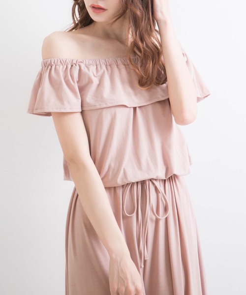 Newlyme（ニューリーミー）の「オフショルオールインワン（その他パンツ・レディース・ピンク/ブルー/モカ/ブラック/オレンジ/ボルドー・SMALL/LARGE/X-LARGE/MEDIUM）」の19枚目の写真