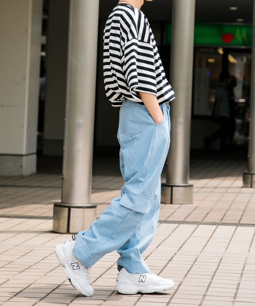 Adoon plain（アドーンプレーン）の「【Adoon plain】ボーダーTシャツ（Tシャツ/カットソー・メンズ・ライトブルー/オフホワイト・MEDIUM/LARGE）」の19枚目の写真