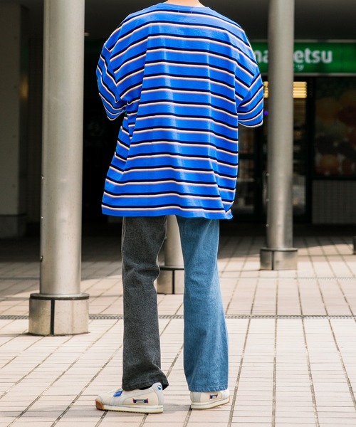 Adoon plain（アドーンプレーン）の「【Adoon plain】ボーダーTシャツ（Tシャツ/カットソー・メンズ・ライトブルー/オフホワイト・MEDIUM/LARGE）」の20枚目の写真