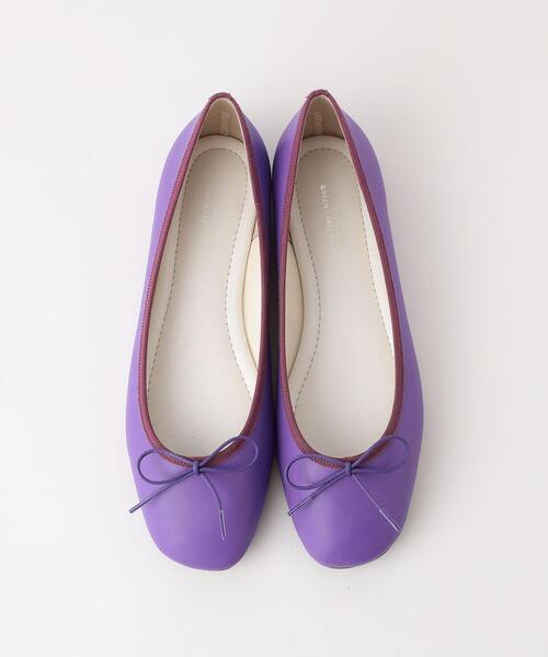 green label relaxing(グリーンレーベルリラクシング)の「スクエア バレエ フラットシューズ(バレエシューズ・レディース・ブラック/パープル/ブラウン/オフホワイト/ゴールド・22cm/22.5cm/23cm/23.5cm/24cm/24.5cm/25cm/25.5cm)」の7枚目の写真