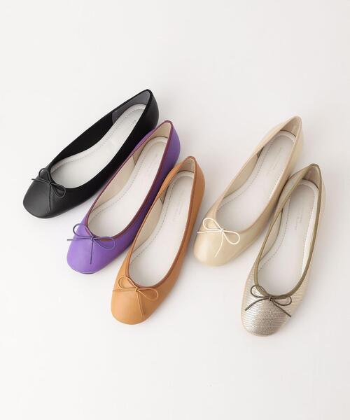 green label relaxing(グリーンレーベルリラクシング)の「スクエア バレエ フラットシューズ(バレエシューズ・レディース・ブラック/パープル/ブラウン/オフホワイト/ゴールド・22cm/22.5cm/23cm/23.5cm/24cm/24.5cm/25cm/25.5cm)」の15枚目の写真