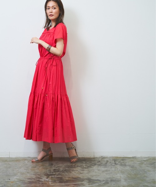 HERENCIA（ヘレンチア）の「シースルー ティアード ワンピース -ウォッシャブル-（ワンピース・レディース・ライトブラウン/ローズ/ライトグリーン/ブラック/エメラルド・MEDIUM）」の14枚目の写真