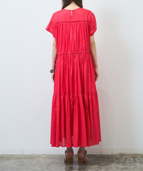 HERENCIA（ヘレンチア）の「シースルー ティアード ワンピース -ウォッシャブル-（ワンピース・レディース・ライトブラウン/ローズ/ライトグリーン/ブラック/エメラルド・MEDIUM）」の7枚目の写真