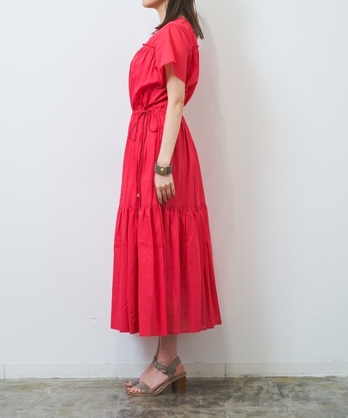 HERENCIA（ヘレンチア）の「シースルー ティアード ワンピース -ウォッシャブル-（ワンピース・レディース・ライトブラウン/ローズ/ライトグリーン/ブラック/エメラルド・MEDIUM）」の21枚目の写真