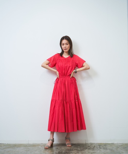 HERENCIA（ヘレンチア）の「シースルー ティアード ワンピース -ウォッシャブル-（ワンピース・レディース・ライトブラウン/ローズ/ライトグリーン/ブラック/エメラルド・MEDIUM）」の19枚目の写真