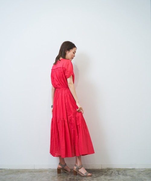 HERENCIA（ヘレンチア）の「シースルー ティアード ワンピース -ウォッシャブル-（ワンピース・レディース・ライトブラウン/ローズ/ライトグリーン/ブラック/エメラルド・MEDIUM）」の16枚目の写真