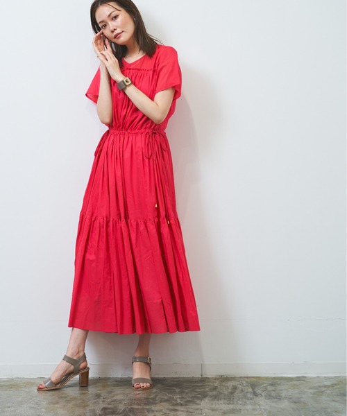 HERENCIA（ヘレンチア）の「シースルー ティアード ワンピース -ウォッシャブル-（ワンピース・レディース・ライトブラウン/ローズ/ライトグリーン/ブラック/エメラルド・MEDIUM）」の12枚目の写真