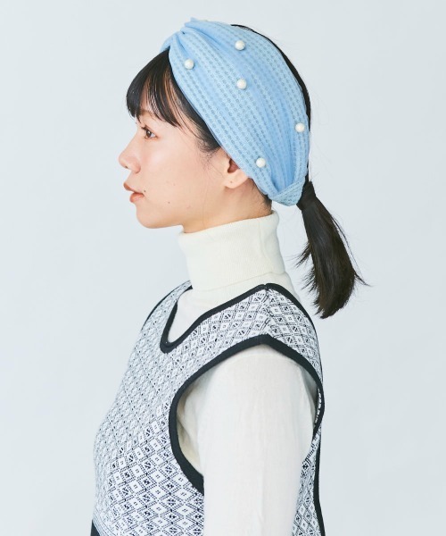 kaorinomori（カオリノモリ）の「カオリノモリ　ソヴィーカルミヘアバンド（ヘアバンド・レディース・ブラック/ブルー/ホワイト・FREE）」の13枚目の写真