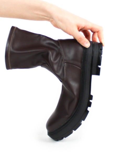 VIVIAN（ヴィヴィアン）の「厚底ストレッチショートブーツ（ブーツ・レディース・アイボリー/ダークブラウン/ブラック/ブラウン・M/L/LL/S/XL）」の20枚目の写真