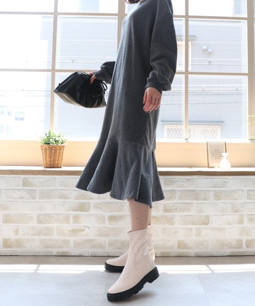 VIVIAN（ヴィヴィアン）の「厚底ストレッチショートブーツ（ブーツ・レディース・アイボリー/ダークブラウン/ブラック/ブラウン・M/L/LL/S/XL）」の7枚目の写真