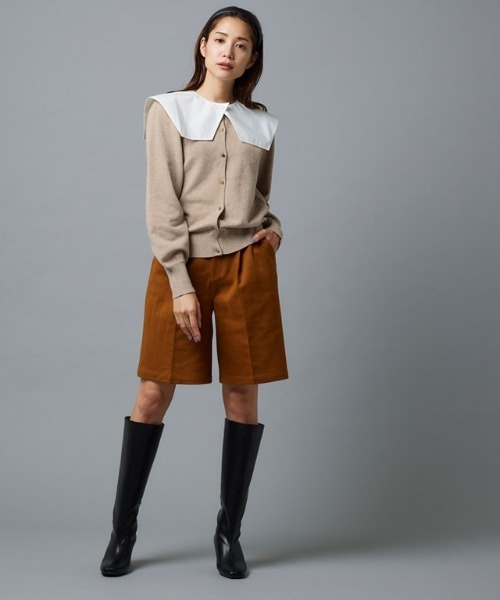 Pierrot（ピエロ）の「もっちりカシミヤタッチゴールドボタンカーディガン（カーディガン/ボレロ・レディース・アイボリー/ブラック/モカ/ピンクベージュ/ブルー系その他/ネイビー/ボルドー・M/L）」の12枚目の写真