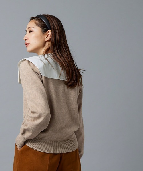 Pierrot（ピエロ）の「もっちりカシミヤタッチゴールドボタンカーディガン（カーディガン/ボレロ・レディース・アイボリー/ブラック/モカ/ピンクベージュ/ブルー系その他/ネイビー/ボルドー・M/L）」の8枚目の写真