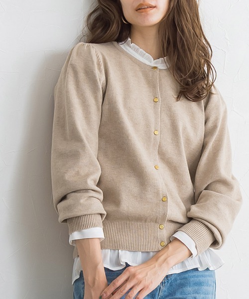 Pierrot（ピエロ）の「もっちりカシミヤタッチゴールドボタンカーディガン（カーディガン/ボレロ・レディース・アイボリー/ブラック/モカ/ピンクベージュ/ブルー系その他/ネイビー/ボルドー・M/L）」の17枚目の写真