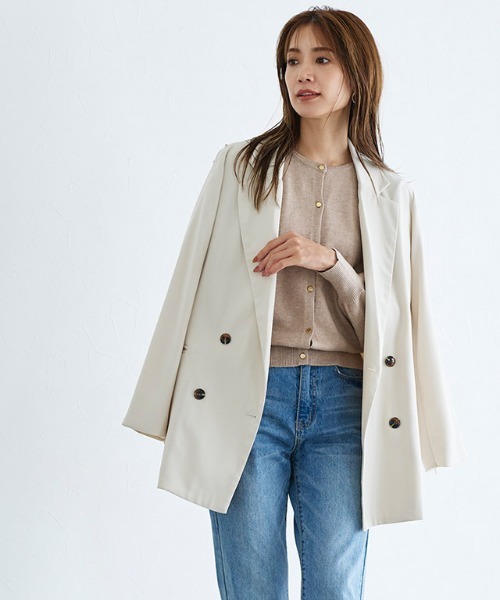 Pierrot（ピエロ）の「もっちりカシミヤタッチゴールドボタンカーディガン（カーディガン/ボレロ・レディース・アイボリー/ブラック/モカ/ピンクベージュ/ブルー系その他/ネイビー/ボルドー・M/L）」の16枚目の写真