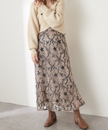 natural couture | 長さ変えられるパイピングレーススカート(スカート)