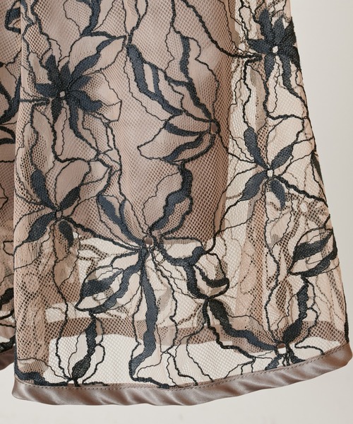 natural couture（ナチュラルクチュール）の「長さ変えられるパイピングレーススカート（スカート・レディース・ネイビー/ブルー/モカ・FREE）」の21枚目の写真