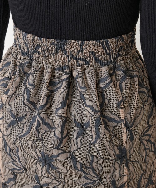 natural couture（ナチュラルクチュール）の「長さ変えられるパイピングレーススカート（スカート・レディース・ネイビー/ブルー/モカ・FREE）」の20枚目の写真
